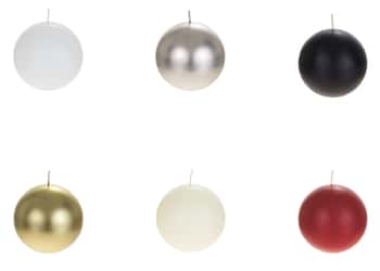 4" Unscented Round Ball Decor Candles - Choose Your Color(s)