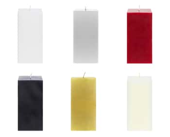 3"x 6" Unscented Square Pillar Decor Candles - Choose Your Color(s)