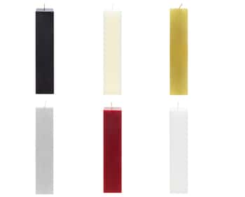2"x 9" Unscented Square Pillar Decor Candles - Choose Your Color(s)