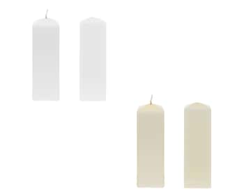2" x 9" Unscented Dome Top Square Pillar Candle - Choose Your Color(s)