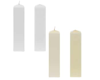2" x 6" Unscented Dome Top Square Pillar Candle - Choose Your Color(s)
