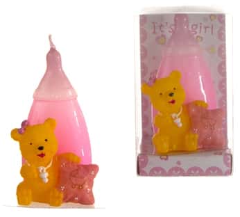 Teddy Bear w/ Baby Bottle Candles