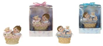 Baby in Basket Poly Resin