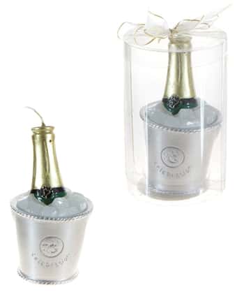 Champagne Bottle in Ice Bucket Candles - Black