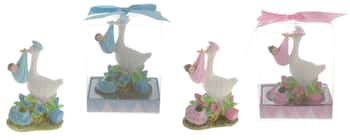 Stork Carrying Newborn Baby Poly Resin