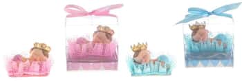 Baby Wearing Crown Napping on Pillow Poly Resin