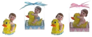 Baby Riding on Rubber Ducky Poly Resin