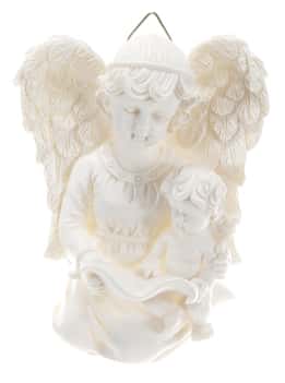 Angel Holding Onto Baby Angel Wall Plaque