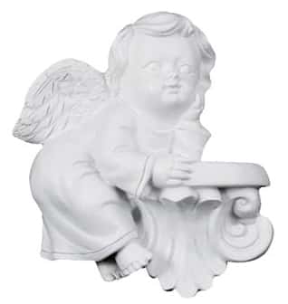 Angel Resting on Balcony Poly Resin Plaque