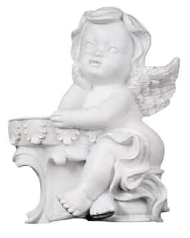 Angel Sitting Next to Balcony Poly Resin Plaque