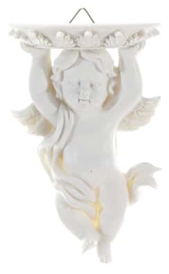 Angel Holding Plate Over Head Wall Plaque