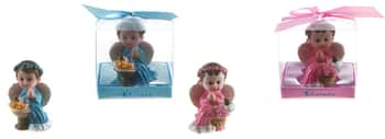 Baby Angel Praying Next to Infant Poly Resin