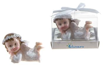 Baby Angel in White Crawling Poly Resin