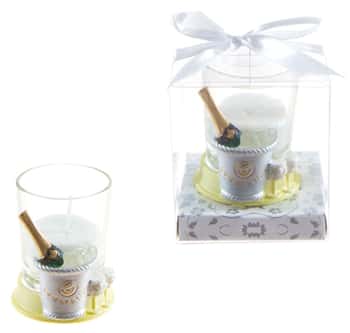 Champagne Bottle Poly Resin Candle Set