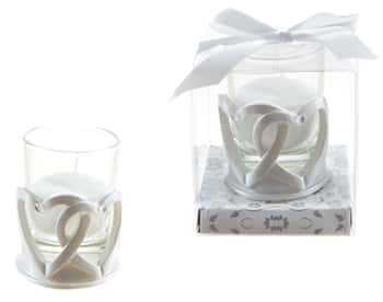 Double Heart Poly Resin Candle Set