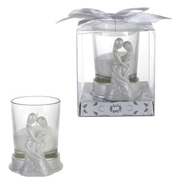 Couple Embracing Poly Resin Candle Set w/ Gift Box