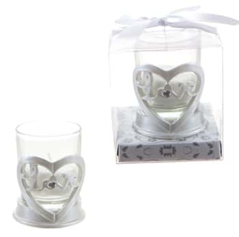 Heart "Love" Poly Resin Candle Set 