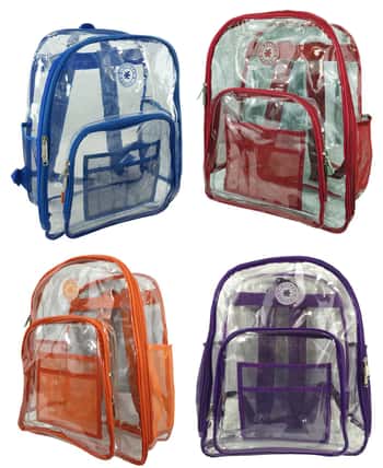 17" Premium Rip-Stop Clear Backpacks - Choose Your Color(s)