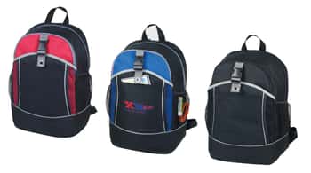 17" Premium Poly Travel Backpacks w/ Mesh Side Pockets - Choose Your Color(s)