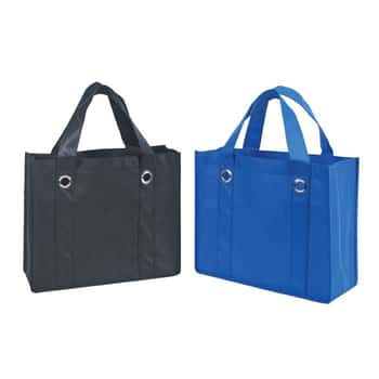 13" Non-Woven Tote Bags w/ Dual Handles & Embroidered Metal Grommets - Choose Your Color(s)
