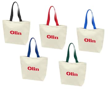 Cotton Tote Bags w/ Two Tone Carrying Handles - Choose Your Color(s)