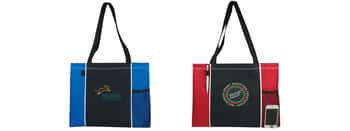 Deluxe Poly Tote Bags w/ Mesh Pocket & Pen Holder - Choose Your Color(s)