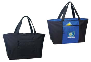 Poly Zip-Up Tote Bags w/ Front Cargo Pocket - Choose Your Color(s)
