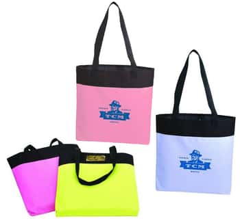 Two Tone Reusable Tote Bags - Choose Your Neon Color(s)