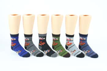 Boy's & Girl's Novelty Crew Socks - Truck Print - Size 6-8