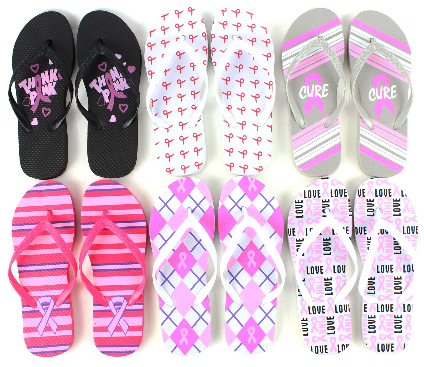 Breast cancer flip flops clearance