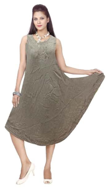 Women's Rayon Acid Wash Dresses - Assorted Colors - One Size Fits Most
