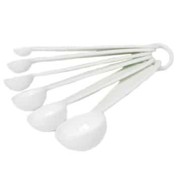 6 Piece White Measuring Spoon Sets
