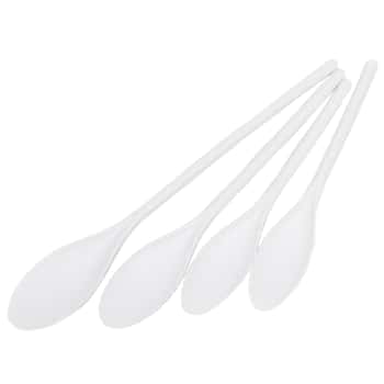 White Poly Spoons - 4-Packs