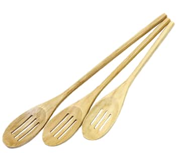 3 Piece Wooden Slotted Spoon Sets