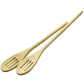 2 Piece Slotted Wooden Spoon Sets