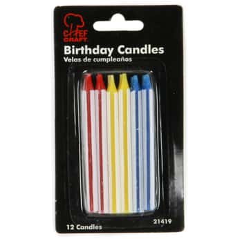 Large Birthday Candles - 12-Packs