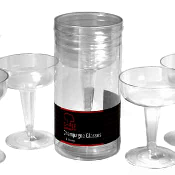 Disposable Champagne Glasses - 4-Packs