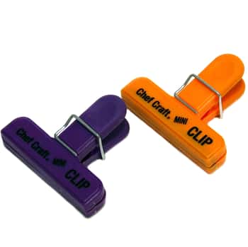 2 Piece Orange & Purple Mini Bag Clip Sets