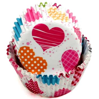 Bright Hearts Baking Cups - 50-Pack