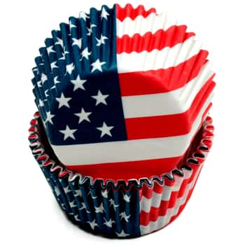 USA Flag Baking Cups - 50-Pack