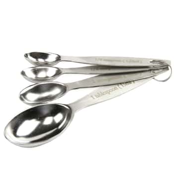 4 Piece Stainless Steel Oval Measuring Spoon Sets