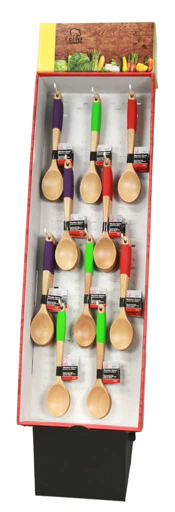 Wooden Spoons with Silicone Handles in Floor Display