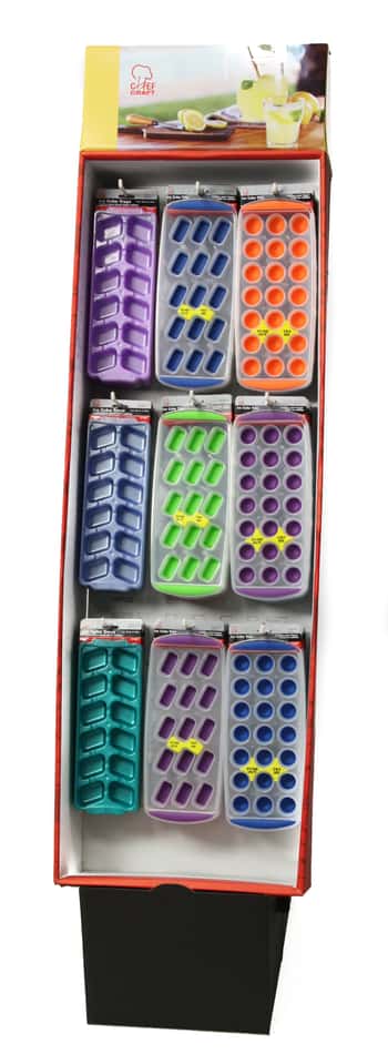Assorted Shapes Ice Cube Trays in Floor Display