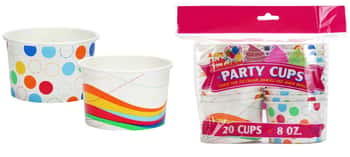 8 oz. Party Cups, 20-Packs - Party Dimensions