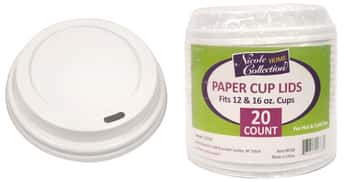 White Lid For 12/16 oz. Hot / Cold Cup - Nicole Home Collection