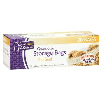 Quart - Zip Seal Bags - 20-Packs - Nicole Home Collection