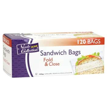 Sandwich - Fold & Close Bags - 120-Packs - Nicole Home Collection