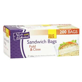 Sandwich - Fold & Close Bags - 200-Packs - Nicole Home Collection