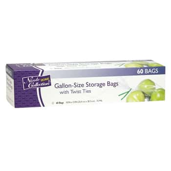Gallon - Food Storage Bags w/ Ties - 60-Packs - Nicole Home Collection