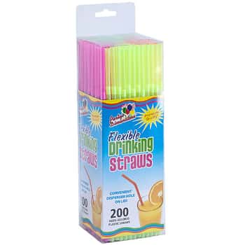Flexible Neon Multi-Colored Straws - Party Dimensions